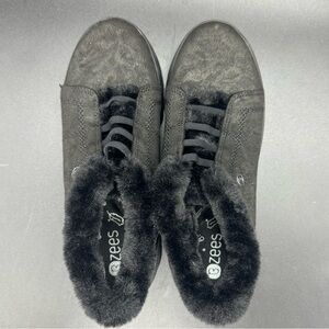 BZEES For Lifestride Golden Booties with Faux Fur Black SZ7